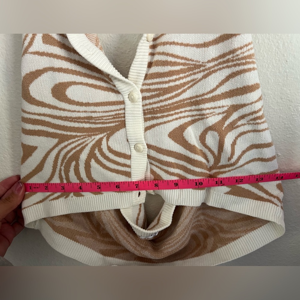 Garage Beige and White Knit Halter Top - Picture 4 of 4
